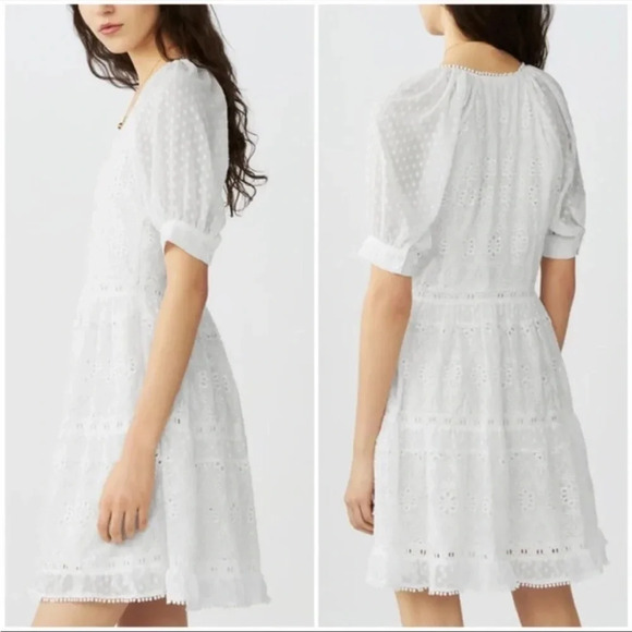 NWT Maje Revery Broderie Anglaise Swiss Dots Dress Size 2 US M - Picture 4 of 13